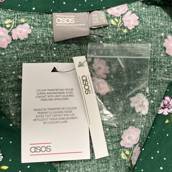 NWT ASOS Button Through Skater Dress in Ditsy Floral Print Size 0 - Picture 5 of 7